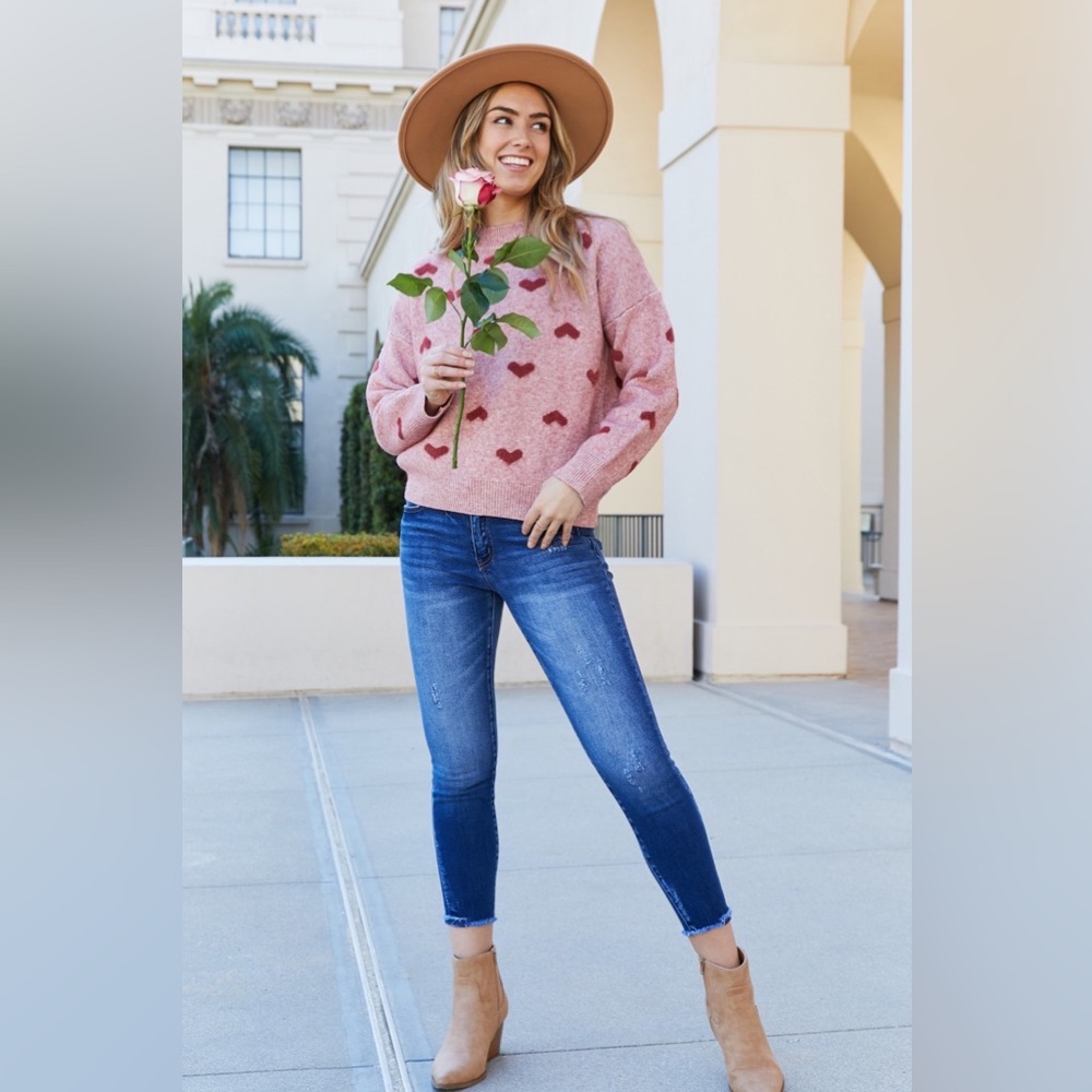 Cozy Love Long Sleeve Heart Sweater - Picture 6 of 7